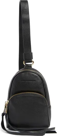 Aim&eacute;e Breeze Leather Sling Bag in Black Pebble at Nordstrom Rack