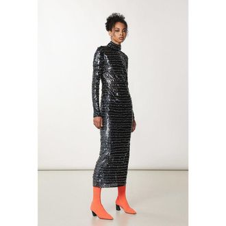 Patrizia Pepe Gold Polyamide Cocktail Womens Dress