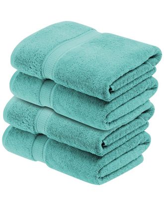 Superior Set Of 4 Egyptian Cotton Plush Heavyweight Absorbent Luxury Soft Bath Towels