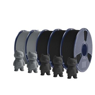 OEM Filamento Para Impresi&oacute;n 3d, 1,75 Mm De Di&aacute;metro, Material Pla Ecol&oacute;gico, 2 Unidades Negras Y 3 Grises