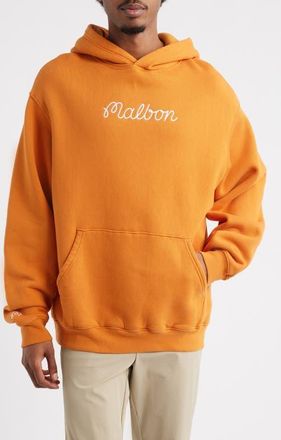Malbon Golf Fesque Cotton Fleece Hoodie in Marmalade at Nordstrom, Size X-Large