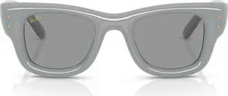 Ray-Ban Wayfarer Puffer 50mm Square Sunglasses in Solid Grey /Grey at Nordstrom