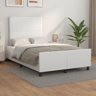 vidaXL Vidaxl - Estructura De Cama Sin Colch&oacute;n Cuero Sint&eacute;tico Blanco 120x190cm