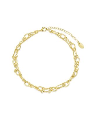 Sterling Forever 14K Plated Radella Layered Chain Ankle Bracelet