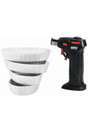 GEFU Cr&egrave;me-Brul&eacute;e-Set, Keramik, 10x16x21 cm, K&uuml;chenzubeh&ouml;r, K&uuml;chenhelfer, K&uuml;chenutensilien
