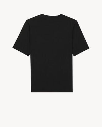 Saint Laurent Logo-Embroidered T-Shirt - Black