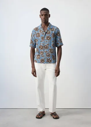 Mango Camicia fluida stampa floreale marrone - Uomo - XXL - MANGO MAN