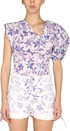 Isabel Marant Multicolor Floral V Neck Top