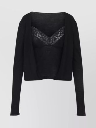 Alberta Ferretti wool sweater lace detail