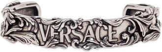 Versace Barocco Cuff Bracelet - Heren - Armbanden - Grijs - M - Leer - Accessoires