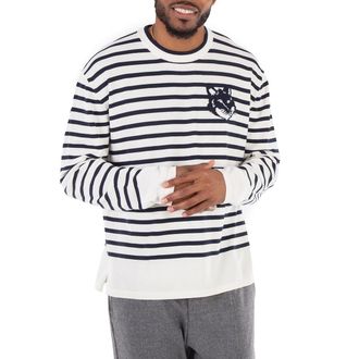 Maison Kitsun&eacute; Maison Kitsune Striped Fox Head Intarsia Jumper