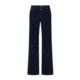 Closed Broeken, Dames, Blauw, W29, Wijde Corduroy Broek