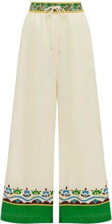 Alemais Bridgette Broeken - Dames - Wijde Broeken - Wit - XS - Hennep - Broeken