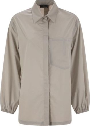 Herno Stretch Tech Shirt - Dames - Overhemden - Grijs - L - Denim - Overhemden