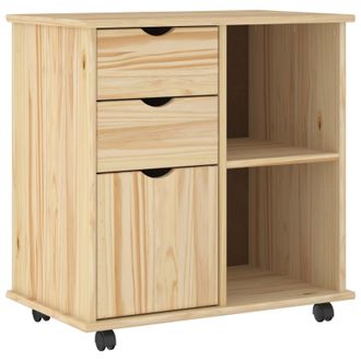 vidaXL Gabinete Rodante Con Rueda Marr&oacute;n 63,5 X 39 X 65,5 Cm Vidaxl