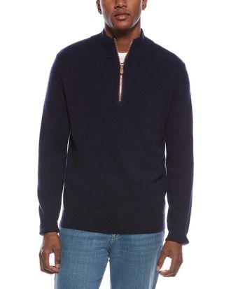 Kier + J Raglan Wool & Cashmere-Blend 1/4-Zip Sweater