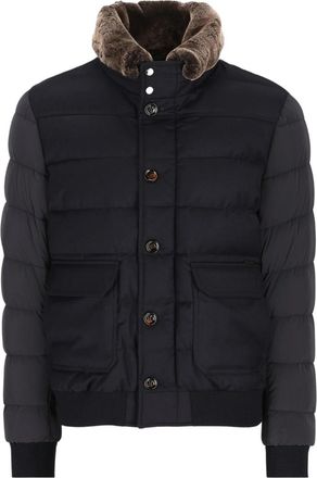 Moorer Navy Mock Collar Jacket