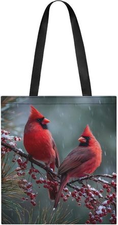 Generic Merry Christmas Cardinal Bird Tote Bag for Women Men Shoulder Bags Purses Pouch Handbags