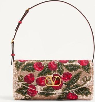 Valentino Garavani Valentino Garavani DeVain Embroidered Small Shoulder Bag Wo