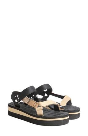 Barbour Mila Wedge Sandal in Black/Dress Tartan at Nordstrom, Size 10