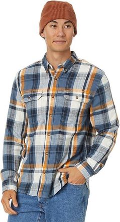 L.L.Bean 1912 Field Flannel Shirt Slightly Fitted Plaid Mens Clothing Vintage Indigo : 2XL, Cotton/Flannel