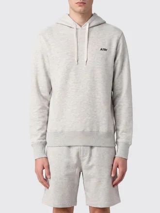 Autry Felpa con cappuccio in cotone con logo a contrasto e coulisse