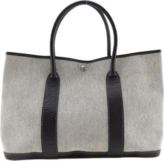 Herm&egrave;s Pre-owned Tote Bags, female, Gray, Size: ONE SIZE Pre-owned Garden Party Tote