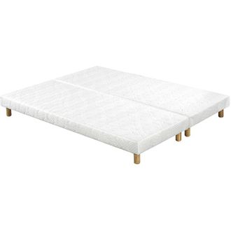 Miliboo Set De 2 Somieres Tapizados En Blanco Con Patas De Madera 80 &times; 200 Cm Jami