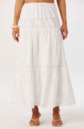 ASTR the Label Gwyn Embroidered Maxi Skirt in White at Nordstrom, Size X-Large