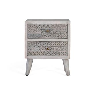 Giner&Colomer Mesita de noche con dos cajones hecha en madera de mango