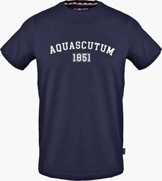 Aquascutum Mens Arch Logo Crew Neck Short Sleeve T-Shirt - Navy - Size: 2X large