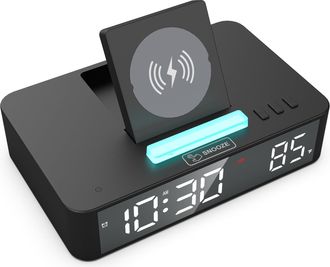 OEM Reloj Despertador Digital, Reloj De Escritorio Multifuncional Con Espejo Led, Reloj Electr&oacute;nico Con Luz Ambiental Rgb, Peque&ntilde;o Cron&oacute;metro De Escritori