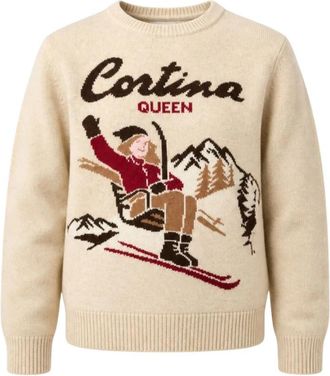 MC2 Saint Barth New Queen Sweater - Dames - Ronde hals truien - Beige - S - Wol - Truien & Vesten