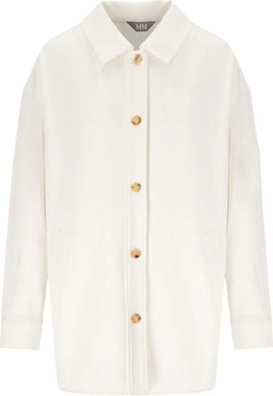 Max Mara Comma Shirt Jacket - Dames - Zomerjassen - Wit - XS - Katoen - Jassen