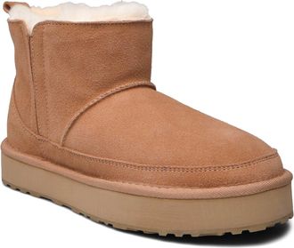 Rosemunde Winterboots ROSEMUNDE Evelyn Leather Elastic Boot, Damen, Gr. 36, cognac, Obermaterial: 100% Rindveloursleder. Futter: 100% Lammfell, unifarben, Schuh