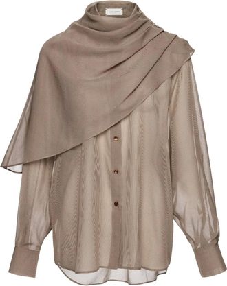 Magda Butrym Camicia asimmetrica - Marrone