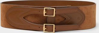 Lauren Ralph Lauren Womens Wide suede and leather corset-like belt