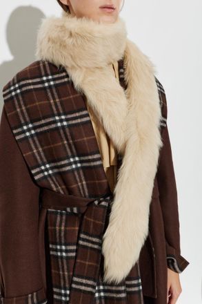Burberry Fur Scarf, Unisex, Beige