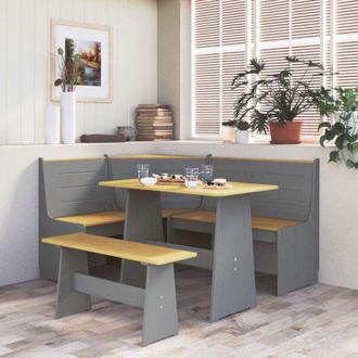 vidaXL Vidaxl - Panca Angolare reine 151 cm in Pino Marrone ambra e Grigio
