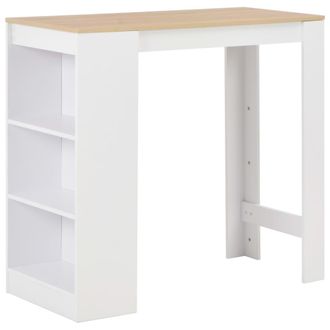 vidaXL Mesa Alta De Cocina Con Estanter&iacute;a Blanca 110x50x103 Cm Vidaxl