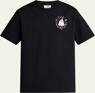 Casablanca Mens Casaway Graphic-Print Cotton Jersey T-Shirt