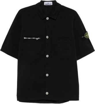 Stone Island Camicia a maniche corte con tasca - Nero