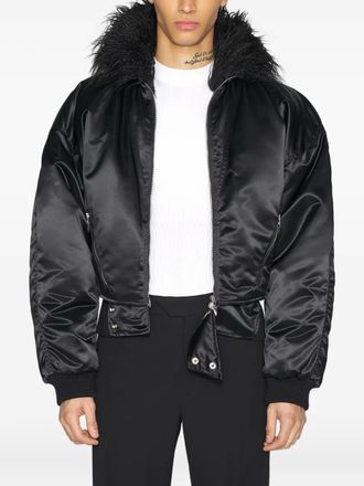 MUGLER Bomberjack met kraag van imitatiebont - Zwart