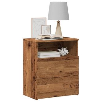Berkfield Home Bedside Cabinets 2 pcs Old Wood 50x32x60cm Engineered Wood in Brown | Size: 50 x 32 x 60 cm