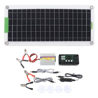 OEM Kit Inversor Port&aacute;til De Panel Solar De Silicio Monocristalino De 220 W, Ideal Para Senderismo Y Acampada, De 12 V Cc A 220 V Ca