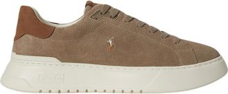 Polo Ralph Lauren RLite Court Suede Sneaker - Heren - Schoenen - Grijs - Maat: 47 EU Su&egrave;de