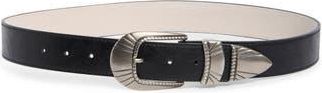 Vince Camuto Etched Metal Leather Belt in Black at Nordstrom Rack, Size X-Large