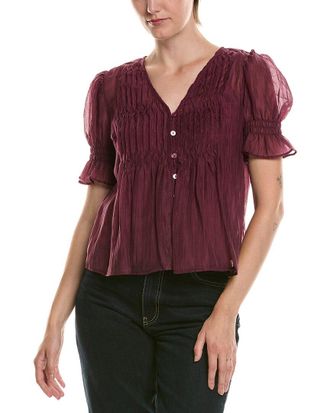 Vince Camuto Pintuck Puff Sleeve Top