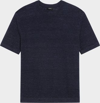Theory Mens Kolben Knit Short-Sleeve Crewneck Sweater
