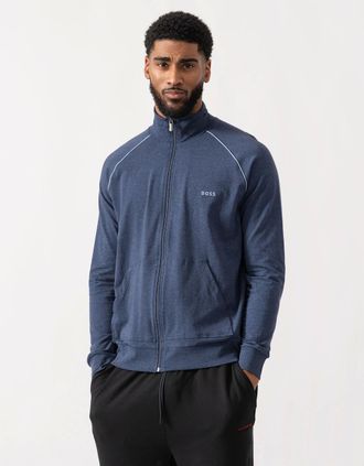 HUGO BOSS Mens BOSS Orange Mix & Match Full Zip Loungewear Jacket - Open Blue 460 - Size: XL
